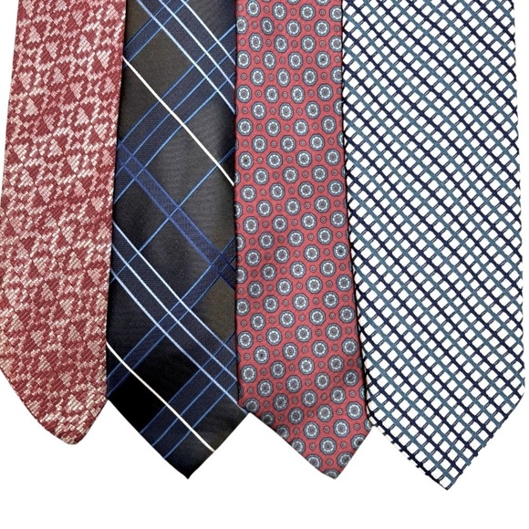 V⭐️VINTAGE+NWT MENS LOT/BUNDLE/MULTIPLES Four(4) NECK TIES (1) 100% Italian Made - Picture 1 of 16